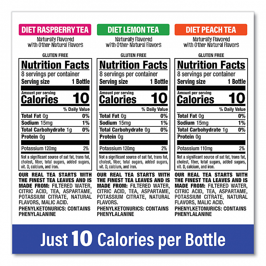 Ice Tea Variety Pack, Assorted Flavors, 20 oz Bottle, 24/Carton (22002043)