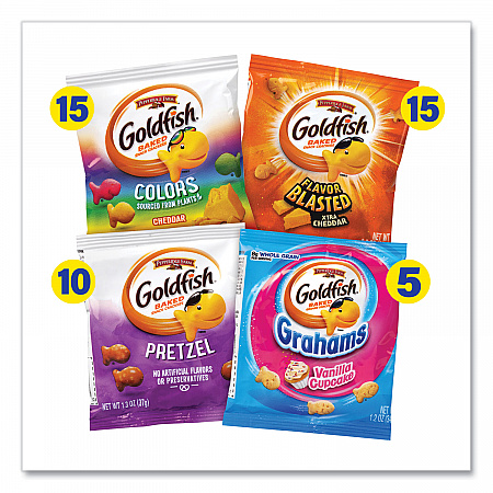 Goldfish Sweet and Savory Variety Pack, Assorted Flavors, 45/Carton (22002172)
