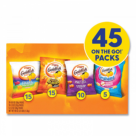 Goldfish Sweet and Savory Variety Pack, Assorted Flavors, 45/Carton (22002172)