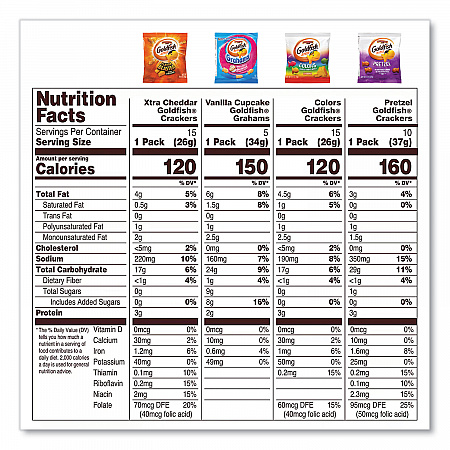 Goldfish Sweet and Savory Variety Pack, Assorted Flavors, 45/Carton (22002172)