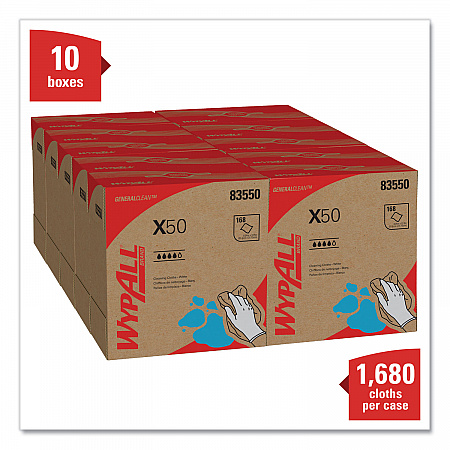 X50 Cloths, POP-UP Box, 12.5 x 9.1, White, 168/Box, 10 Boxes/Carton (83550)