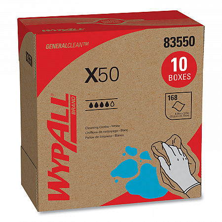 X50 Cloths, POP-UP Box, 12.5 x 9.1, White, 168/Box, 10 Boxes/Carton (83550)