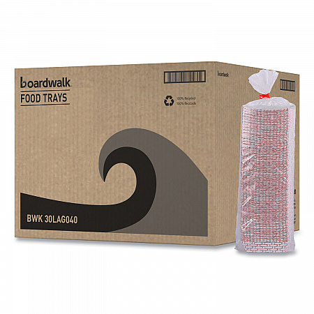 Paper Food Baskets, 6 oz Capacity, 3.78 x 4.3 x 1.08, Red/White, 1,000/Carton (30LAG040)