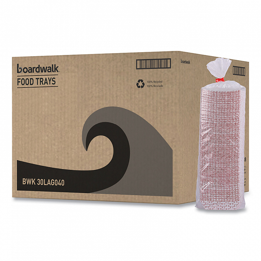Paper Food Baskets, 6 oz Capacity, 3.78 x 4.3 x 1.08, Red/White, 1,000/Carton (30LAG040)