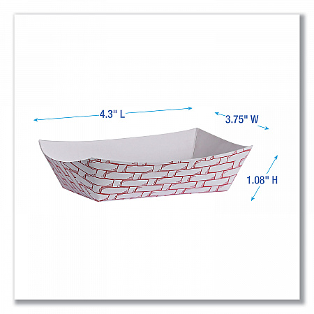 Paper Food Baskets, 6 oz Capacity, 3.78 x 4.3 x 1.08, Red/White, 1,000/Carton (30LAG040)
