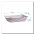 Paper Food Baskets, 6 oz Capacity, 3.78 x 4.3 x 1.08, Red/White, 1,000/Carton (30LAG040)
