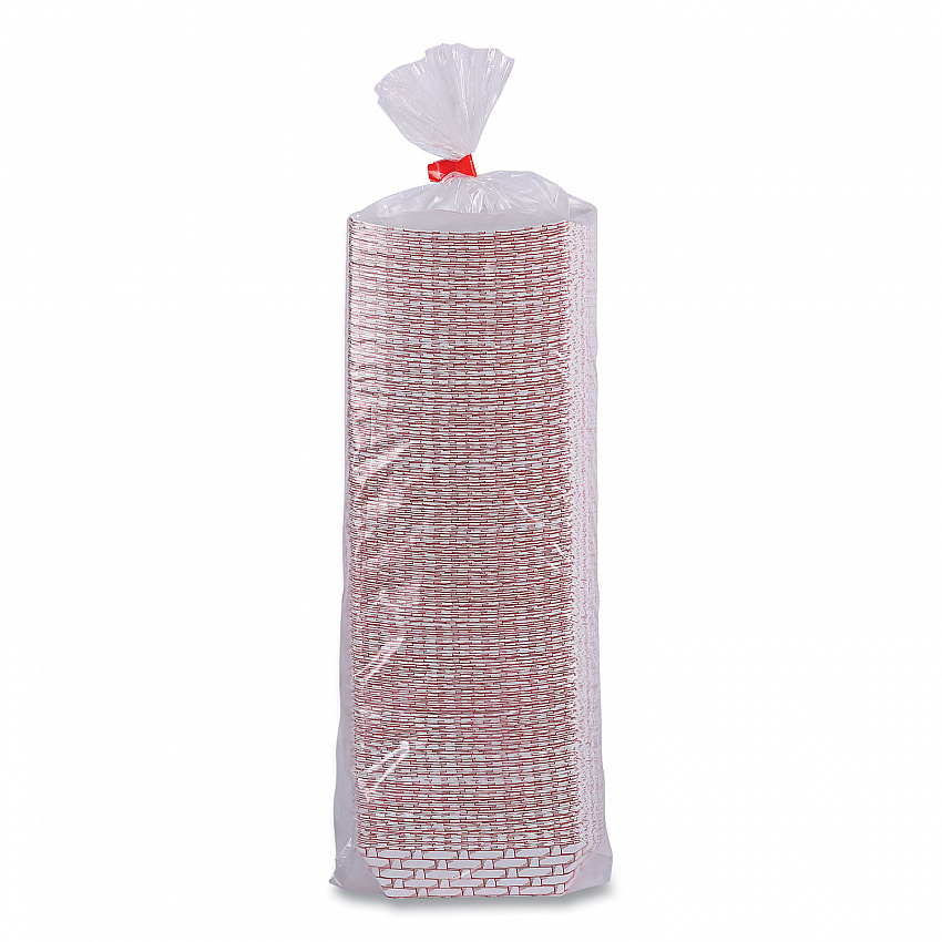 Paper Food Baskets, 6 oz Capacity, 3.78 x 4.3 x 1.08, Red/White, 1,000/Carton (30LAG040)