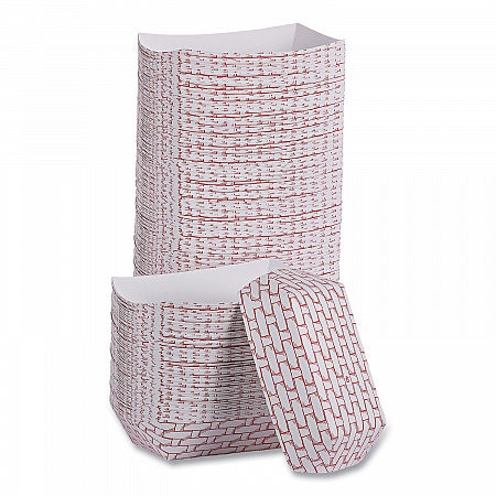 Paper Food Baskets, 6 oz Capacity, 3.78 x 4.3 x 1.08, Red/White, 1,000/Carton (30LAG040)