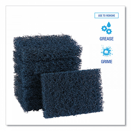 Extra Heavy-Duty Scouring Pad, 3.5 x 5, Dark Blue, 20/Carton (188)
