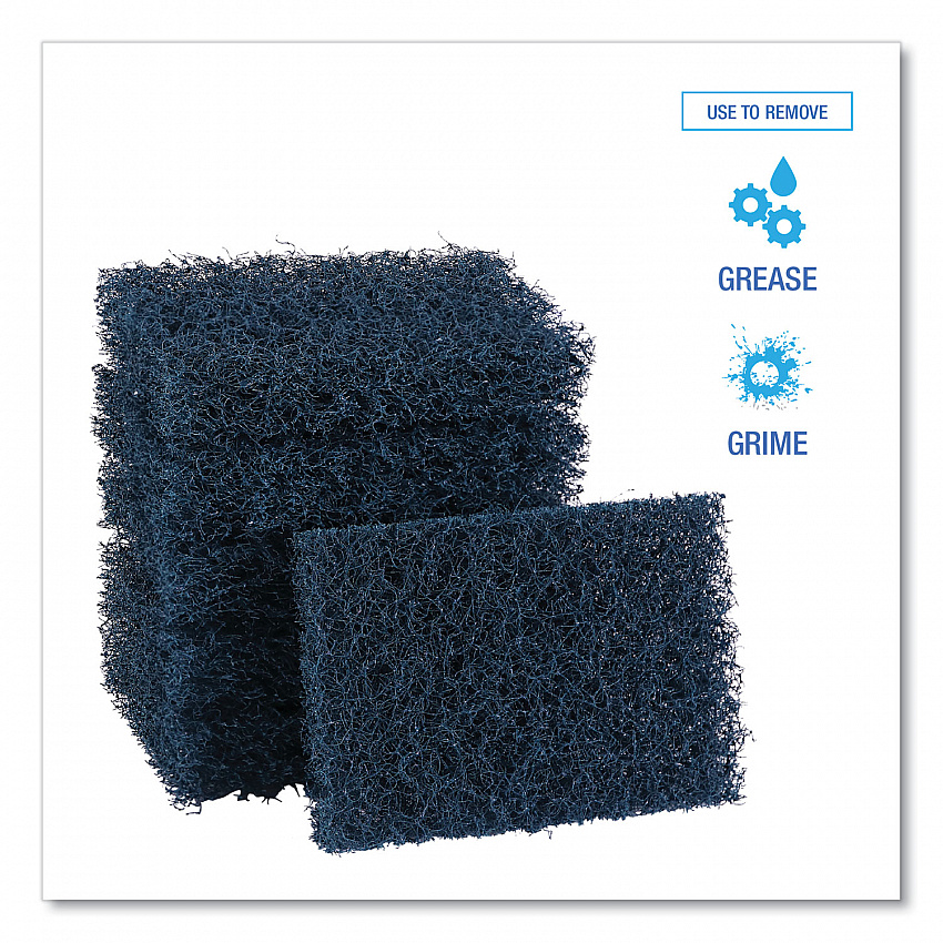 Extra Heavy-Duty Scouring Pad, 3.5 x 5, Dark Blue, 20/Carton (188)