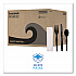 Four-Piece Cutlery Kit, Heavyweight, Fork/Knife/Napkin/Spoon, Plastic, Black, 250/Carton (FKTNHWPSBLA)