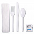 Six-Piece Cutlery Kit, Mediumweight, Fork/Knife/Napkin/Pepper/Salt/Spoon, Plastic, White, 250/Carton (FKTNSMWPSWH)