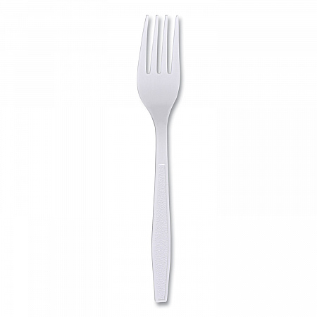 Heavyweight Wrapped Polypropylene Cutlery, Fork, Plastic, White, 1,000/Carton (FORKHWPPWIW)