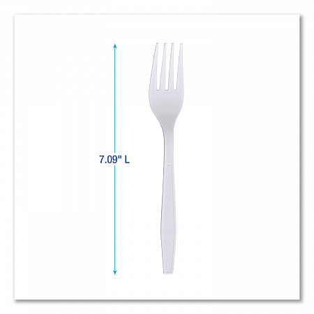 Heavyweight Wrapped Polypropylene Cutlery, Fork, Plastic, White, 1,000/Carton (FORKHWPPWIW)