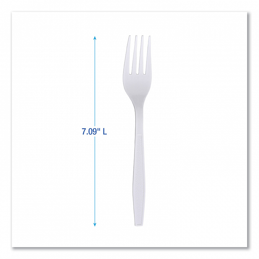 Heavyweight Wrapped Polypropylene Cutlery, Fork, Plastic, White, 1,000/Carton (FORKHWPPWIW)