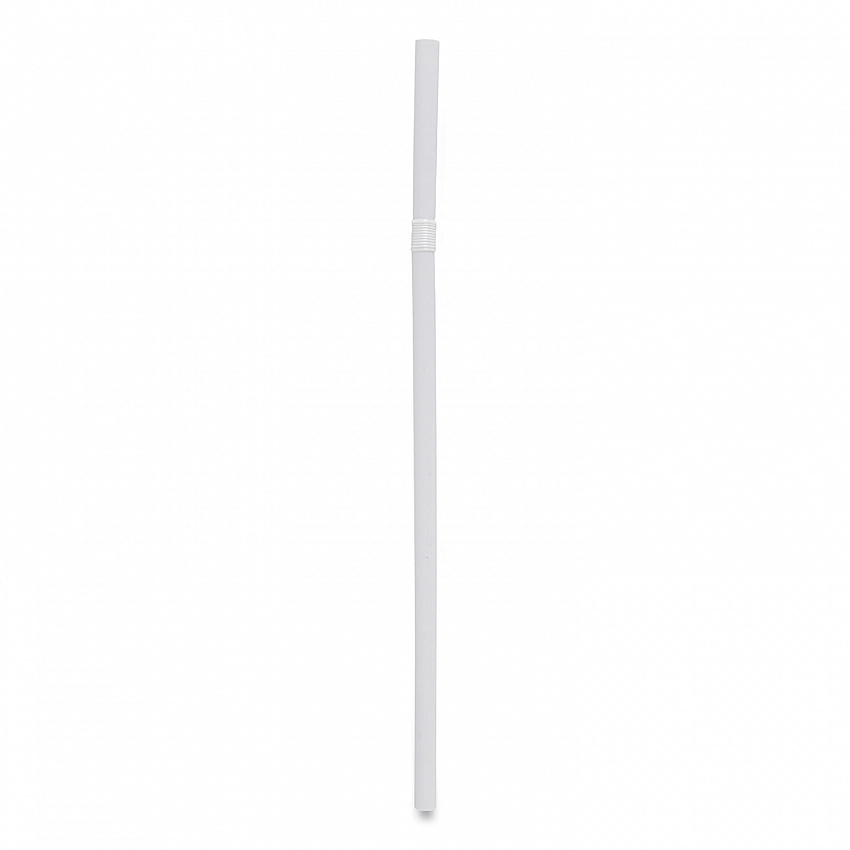 Flexible Wrapped Straws, 7.75", Plastic, White, 500/Pack, 20 Packs/Carton (FSTW775W25)