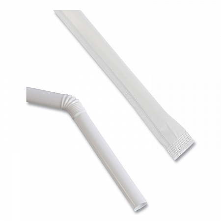 Flexible Wrapped Straws, 7.75