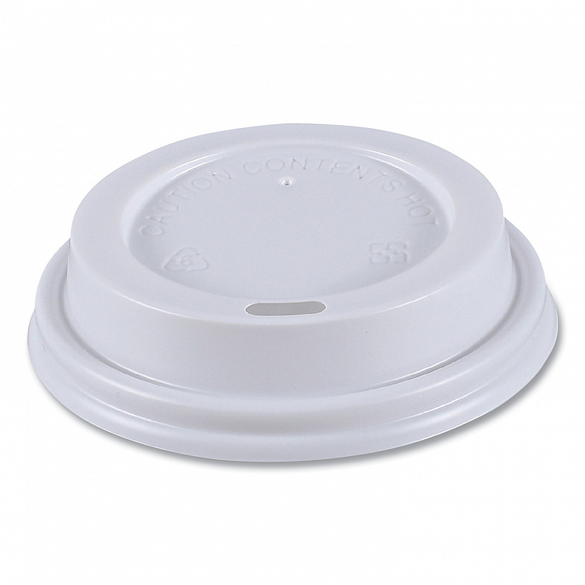 Hot Cup Lids, Fits 8 oz Hot Cups, Plastic, White, 50/Sleeve, 20 Sleeves/Carton (HOTWH8)