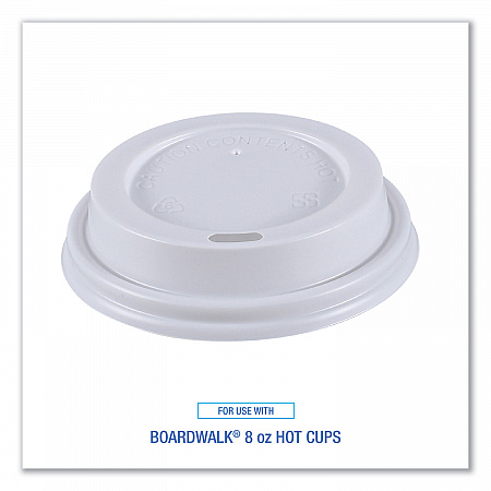 Hot Cup Lids, Fits 8 oz Hot Cups, Plastic, White, 50/Sleeve, 20 Sleeves/Carton (HOTWH8)
