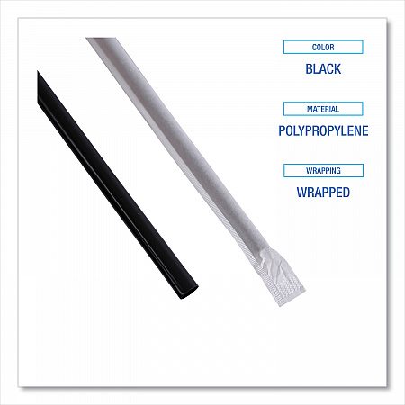 Wrapped Jumbo Straws, 7.75