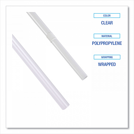Wrapped Jumbo Straws, 7.75