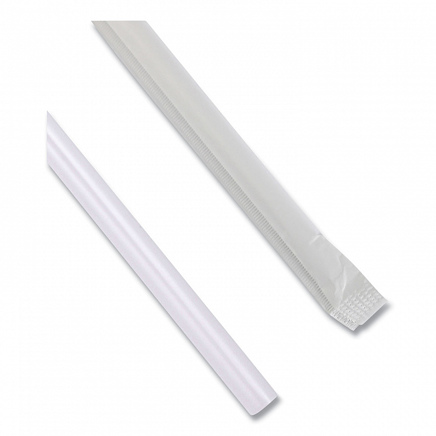 Wrapped Jumbo Straws, 7.75", Polypropylene, Clear, 500/Pack, 24 Packs/Carton (JSTW775CLR)