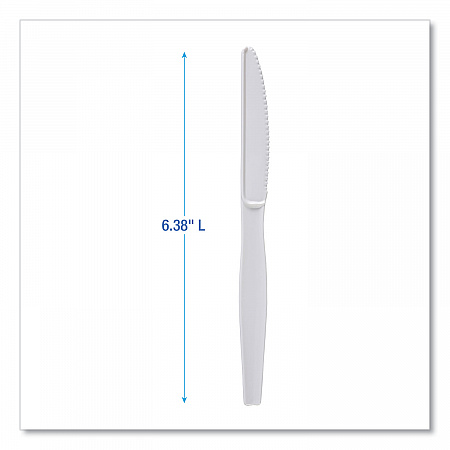 Heavyweight Polystyrene Cutlery, Knife, Plastic, White, 1,000/Carton (KNIFEHW)