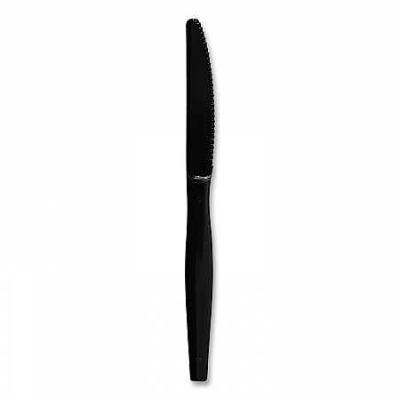 Heavyweight Polystyrene Cutlery, Knife, Plastic, Black, 1,000/Carton (KNIFEHWBLA)