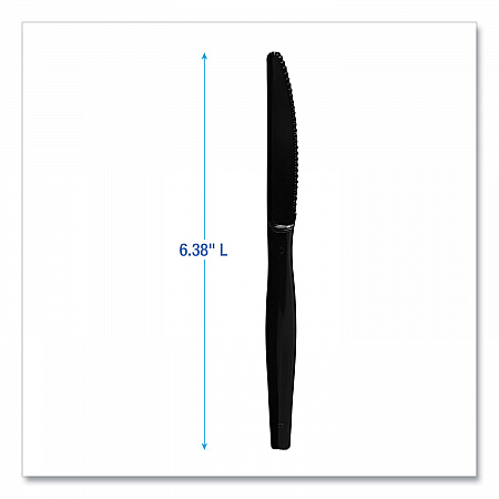 Heavyweight Polystyrene Cutlery, Knife, Plastic, Black, 1,000/Carton (KNIFEHWBLA)