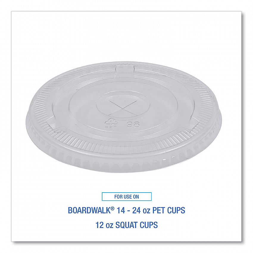 PET Cold Cup Lids, Fits 14 oz to 24 oz Cold Cups, Plastic, Clear, 100/Sleeve, 10 Sleeves/Carton (PETSTRAW)
