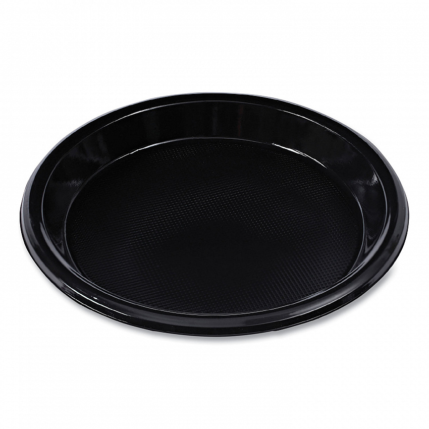 Hi-Impact Plastic Dinnerware, Plate, 10" dia, Black, 125/Sleeve, 4 Sleeves/Carton (PLHIPS10BL)