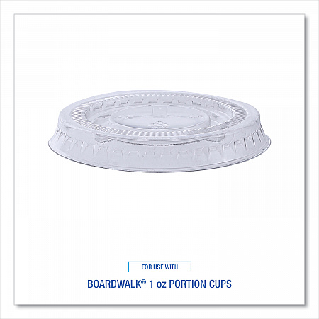 Souffle/Portion Cup Lids, Fits 1 oz Portion Cups, Plastic, Clear, 2,500/Carton (PRTLID1)
