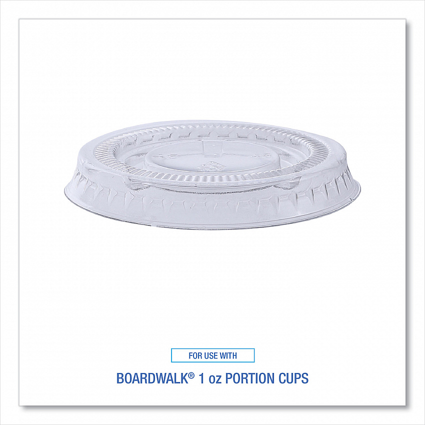 Souffle/Portion Cup Lids, Fits 1 oz Portion Cups, Plastic, Clear, 2,500/Carton (PRTLID1)