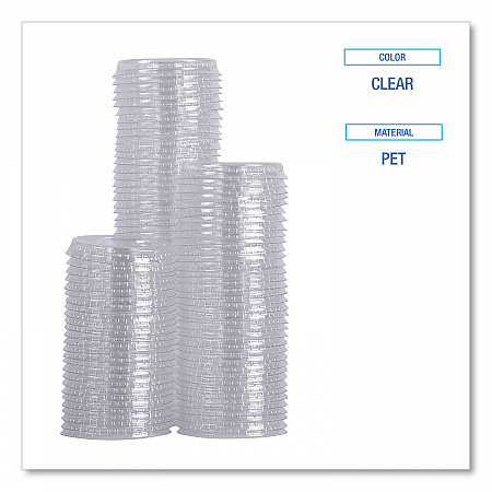 Souffle/Portion Cup Lids, Fits 1 oz Portion Cups, Plastic, Clear, 2,500/Carton (PRTLID1)