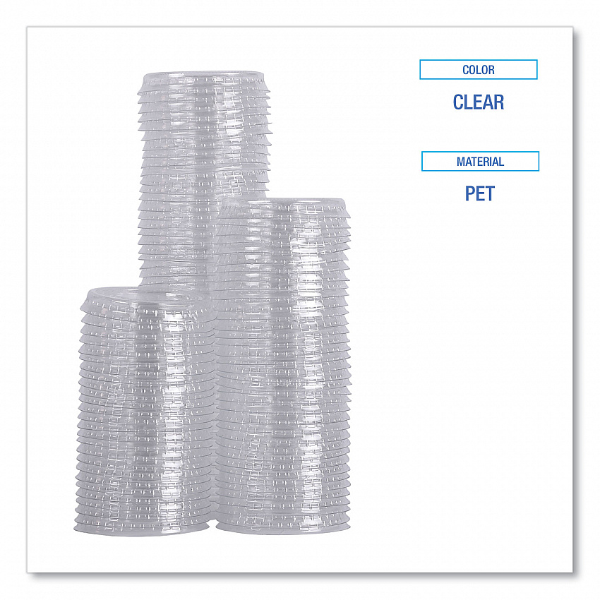 Souffle/Portion Cup Lids, Fits 1 oz Portion Cups, Plastic, Clear, 2,500/Carton (PRTLID1)
