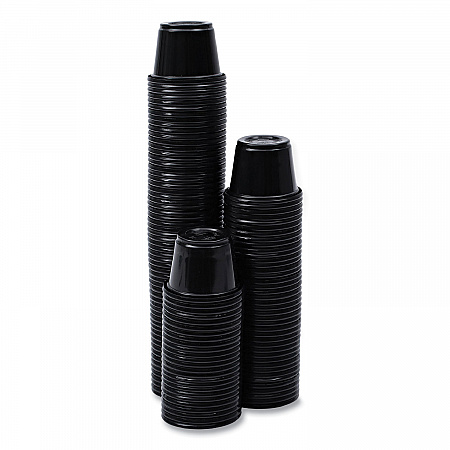 Souffle/Portion Cups, 1 oz, Plastic, Black, 125/Sleeve, 20 Sleeves/Carton (PRTN1BL)