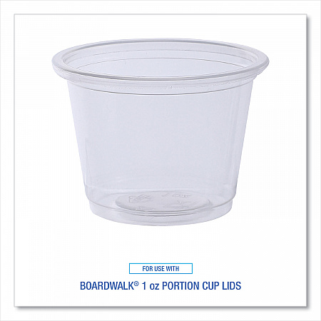 Souffle/Portion Cups, 1 oz, Plastic, Clear, 125/Sleeves, 20 Sleeves/Carton (PRTN1TS)