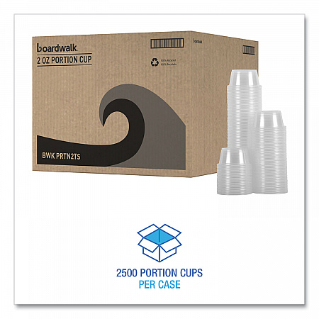 Souffle/Portion Cups, 2 oz, Plastic, Clear, 125/Sleeve, 20 Sleeves/Carton (PRTN2TS)