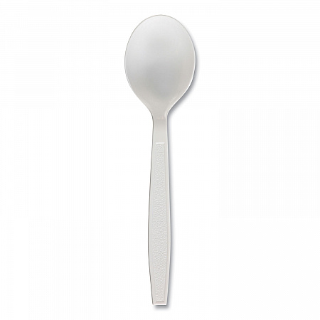 Heavyweight Polypropylene Cutlery, Soup Spoon, Plastic, White, 1,000/Carton (SOUPHWPPWH)