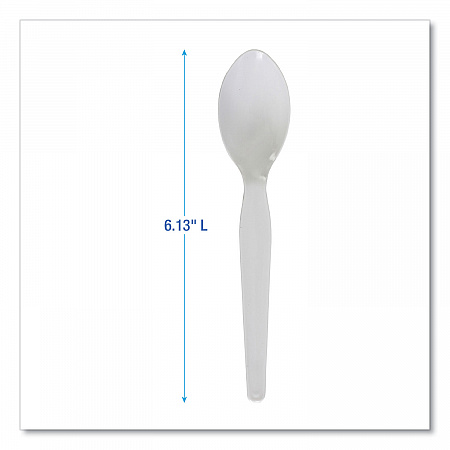 Heavyweight Polystyrene Cutlery, Spoon, Plastic, White, 1,000/Carton (SPOONHW)