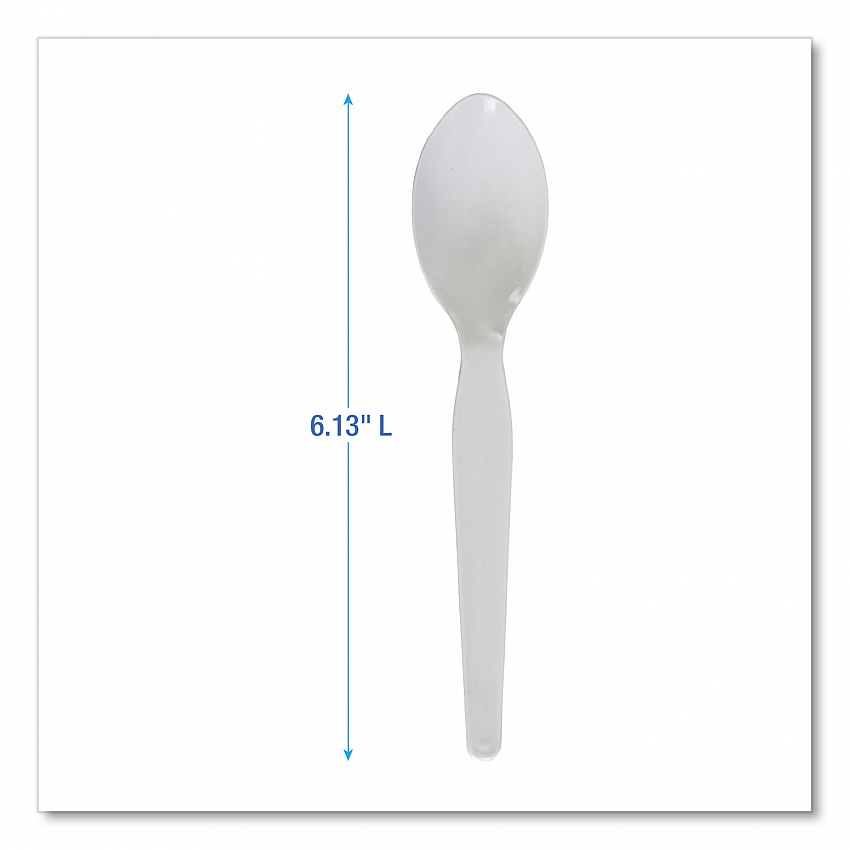 Heavyweight Polystyrene Cutlery, Spoon, Plastic, White, 1,000/Carton (SPOONHW)