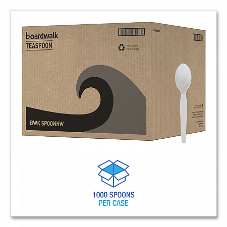 Heavyweight Polystyrene Cutlery, Spoon, Plastic, White, 1,000/Carton (SPOONHW)