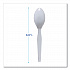 Mediumweight Polystyrene Cutlery, Spoon, Plastic, White, 100/Box (SPOONMWPSBX)