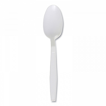 Heavyweight Polypropylene Cutlery, Spoon, Plastic, White, 1,000/Carton (TEAHWPPWH)