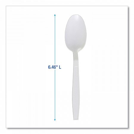 Heavyweight Polypropylene Cutlery, Spoon, Plastic, White, 1,000/Carton (TEAHWPPWH)