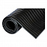 Ribbed Vinyl Anti-Fatigue Mat, Rectangular, Black Ribbed Surface, 36