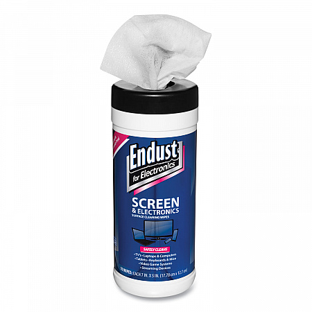 Antistatic Screen Cleaning Wipes, Premoistened, 5 x 7, Clean Scent, White, 70/Canister (11506)