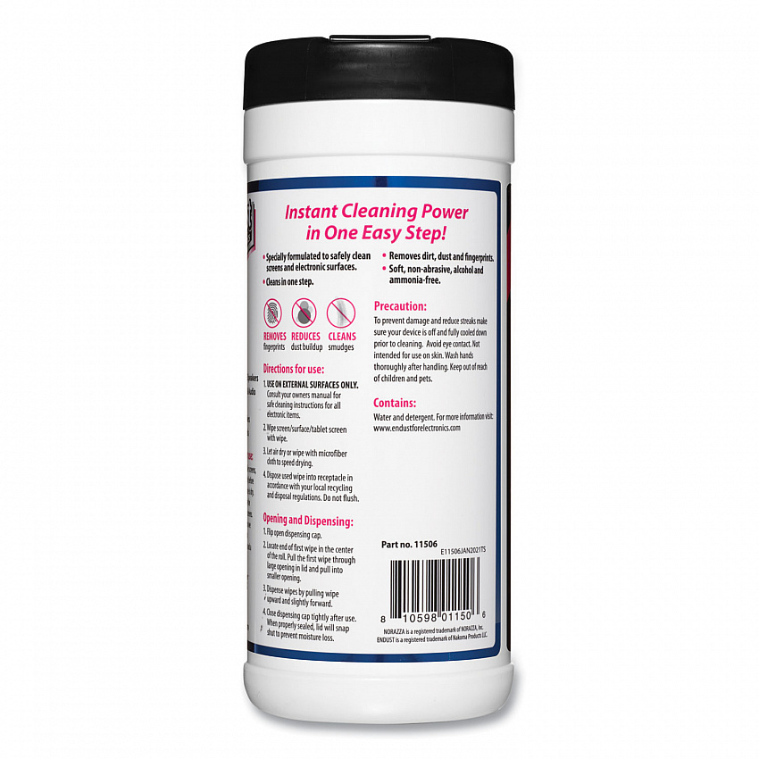 Antistatic Screen Cleaning Wipes, Premoistened, 5 x 7, Clean Scent, White, 70/Canister (11506)