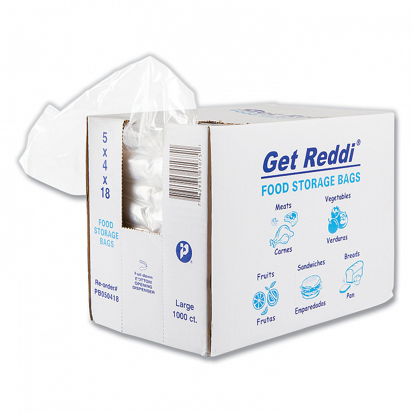 Food Bags for Large Bread Loaves, 5" x 4.5" x 18", Clear, 1,000/Carton (PB050418)