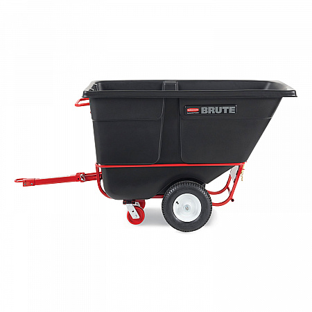 1 cu yd BRUTE Rotomolded Towable Tilt Truck, 2,100 lb Capacity, Black (FG131641BLA)